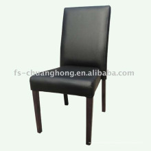 Cadeira de jantar de couro preto e tubo (YC-F69)
